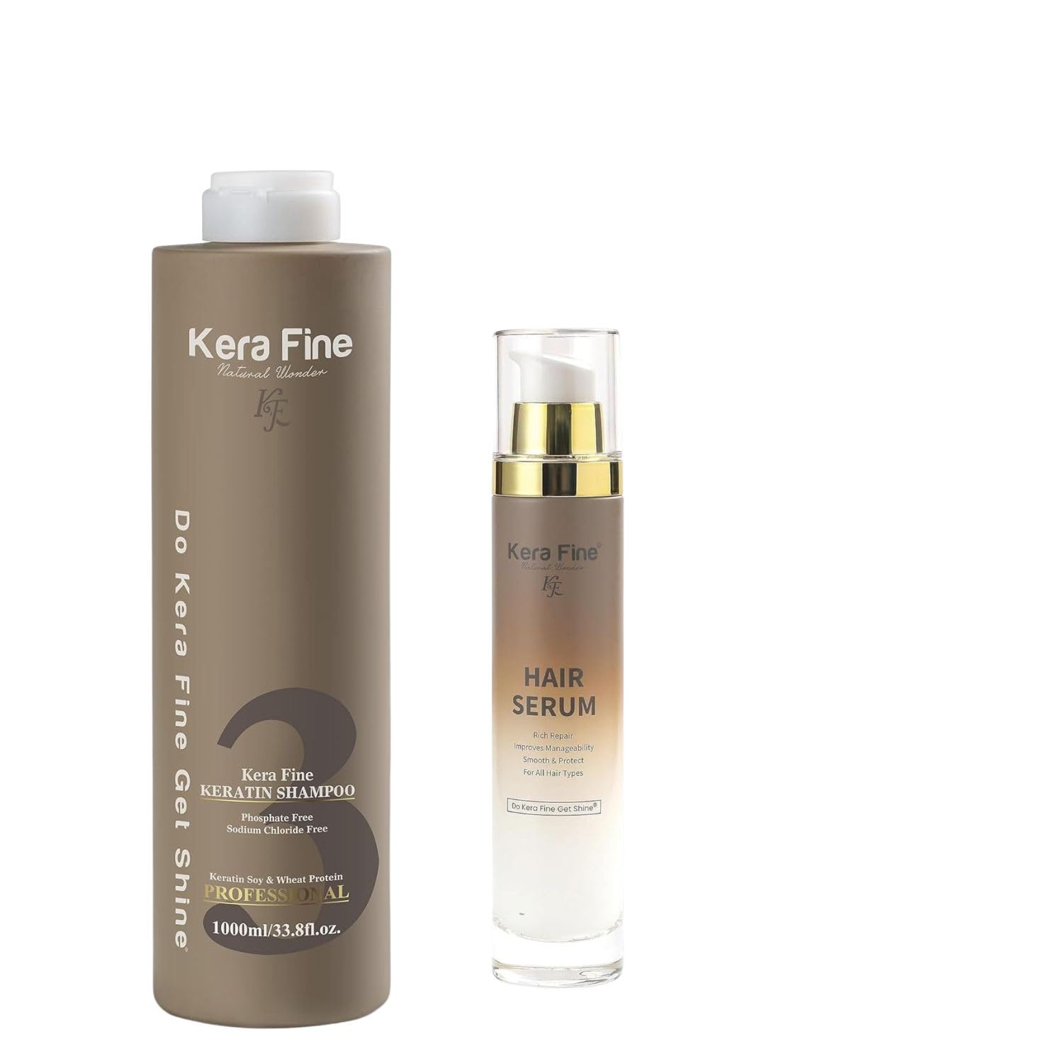 Kera Fine Keratin Shampoo 1000ml + Hair Serum 100ml | Sulphate & Paraben Free | Smooth, Frizz-Free, Shiny Hair | Professional Hair Care with Keratin, Soy & Wheat Protein | All Hair Types-image-13