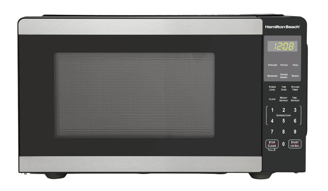 Hamiilton 0 9 Cu ft Countertop Microwave Oven 900 Watts Stainless Steel New