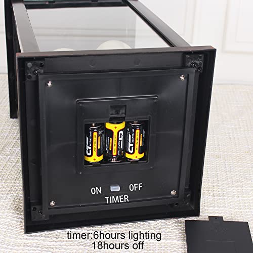 Image of 1Pack Decorative Lantern 24.80 inch H with Dancing Flame LED Timer Candle,ON /Off /Timer LED Candle with 6hours,Hanging Lantern for Outdoor Garden / Indoor Use.