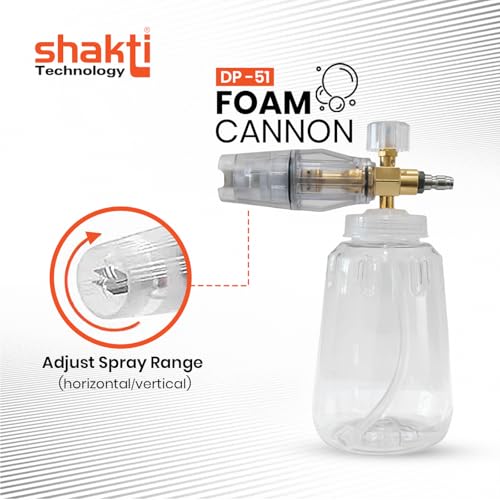 Image of Shakti Technology DP-51 Foam Cannon for Pressure Washer, Heavy Duty Professional Foam Cannon Snow Lance, 1000PSI Foam Bottle