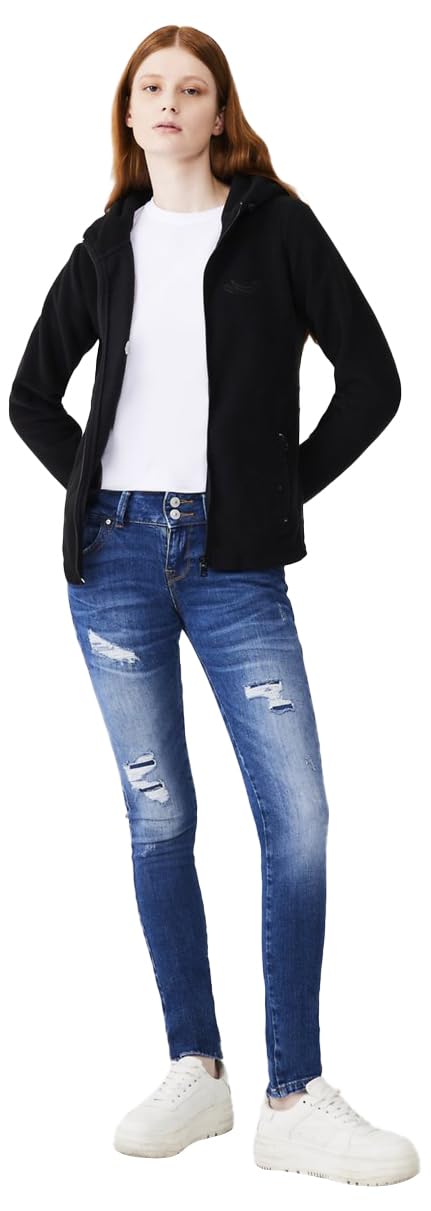 Düz Kapüşonlu Polar Fermuarlı Regular Fit Mor Sweatshırt