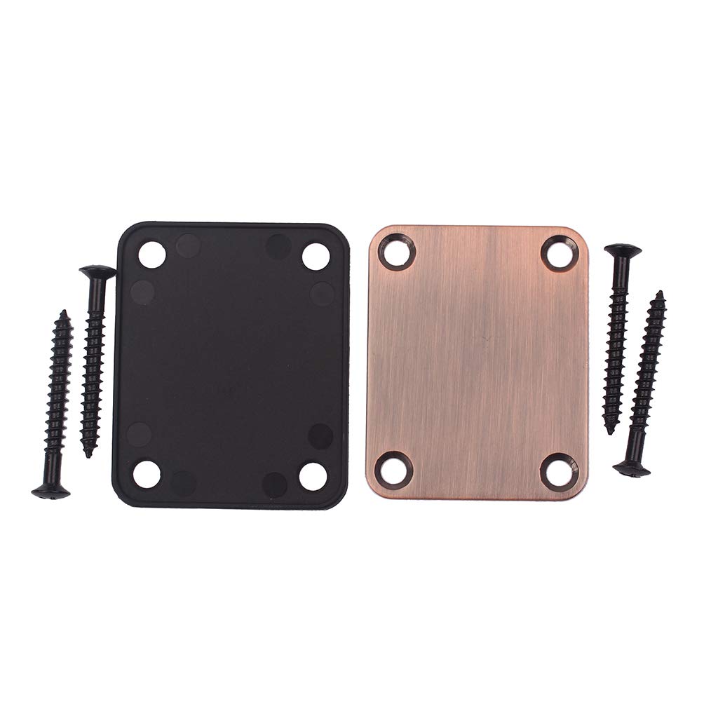 Alnicov Electric Guitar Neck Plate?with 4 Screws For Strat Tele Style Electric Guitar Bronze