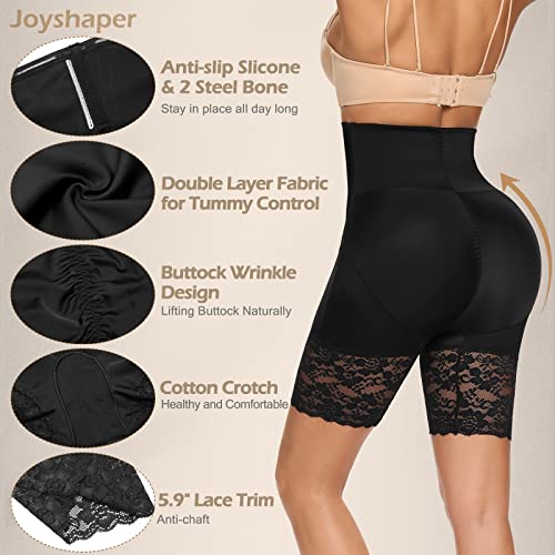 Joyshaper High Waisted Tummy Control Shapewear Shorts For Women Body Shaper Thigh Slimmer Lace Slip Shorts Under Dresses Black #TOP2