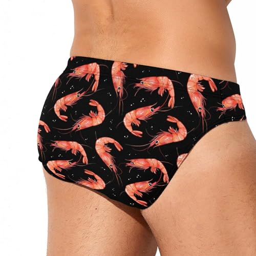 Cartoon Shrimp Men's Swimming Trunks Quick Dry Swim Briefs Beach Swimwear Bathing Suit2
