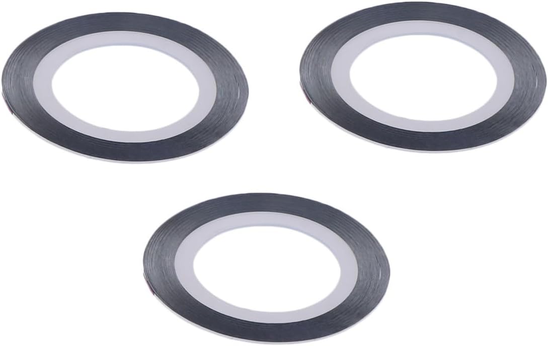 3pcs Silver Self Adhesive Nail Striping Tapes for Manicure Art Design