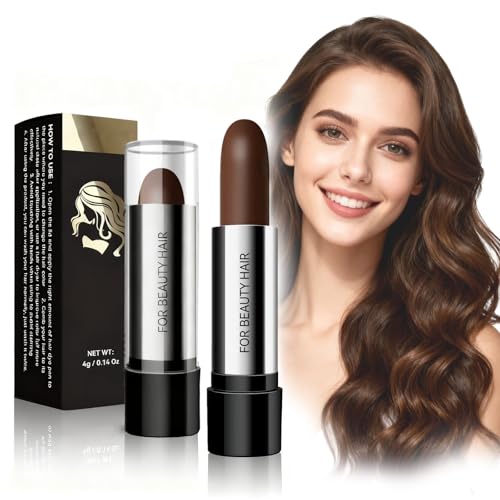 Virecose Stick for grey hair Stylo de Couleur de Cheveux, Marron Foncé Bâton de Teinture Temporaire pour Cheveux, Couvrez Instantanément vos Racines Gris avec un Bâton de Retouche pour Homme et Femme