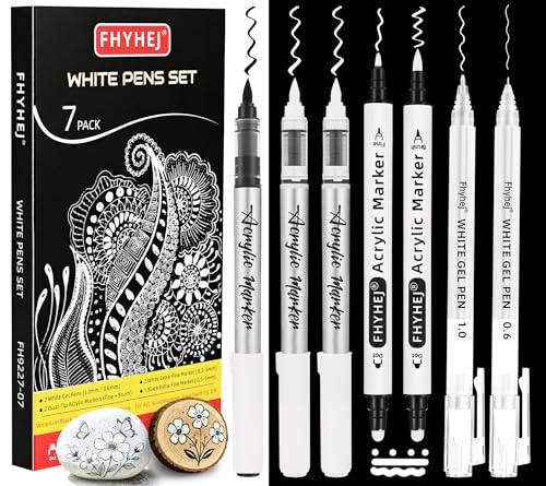 10 Best White Gel Pens for Artistic Creations That Dazzle 10 White Gel Pens Set of 7 - Dual-Tip Markers