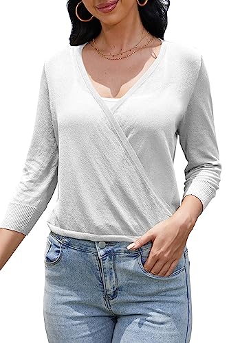 Image of Jumppmile Women's 3 /4 Sleeve Summer Cardigan Lightweight Soft Open Front Knit Cardigan