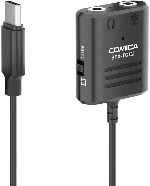 comica CVM-SPX-TC USB Type C to 3.5mm TRRS TRS Audio Adapter, with Mic or Phone Monitoring, USB C TRRS Adapter for Huawei Samsung Google etc USB Type C Smartphone