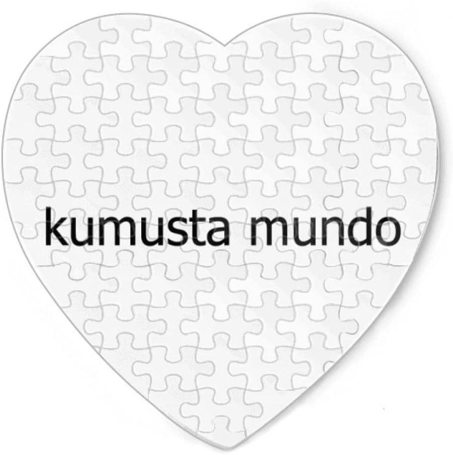 Hello World Filipino Art Deco Fashion Puzzle Decoration Jigsaw Game Heart Ornament