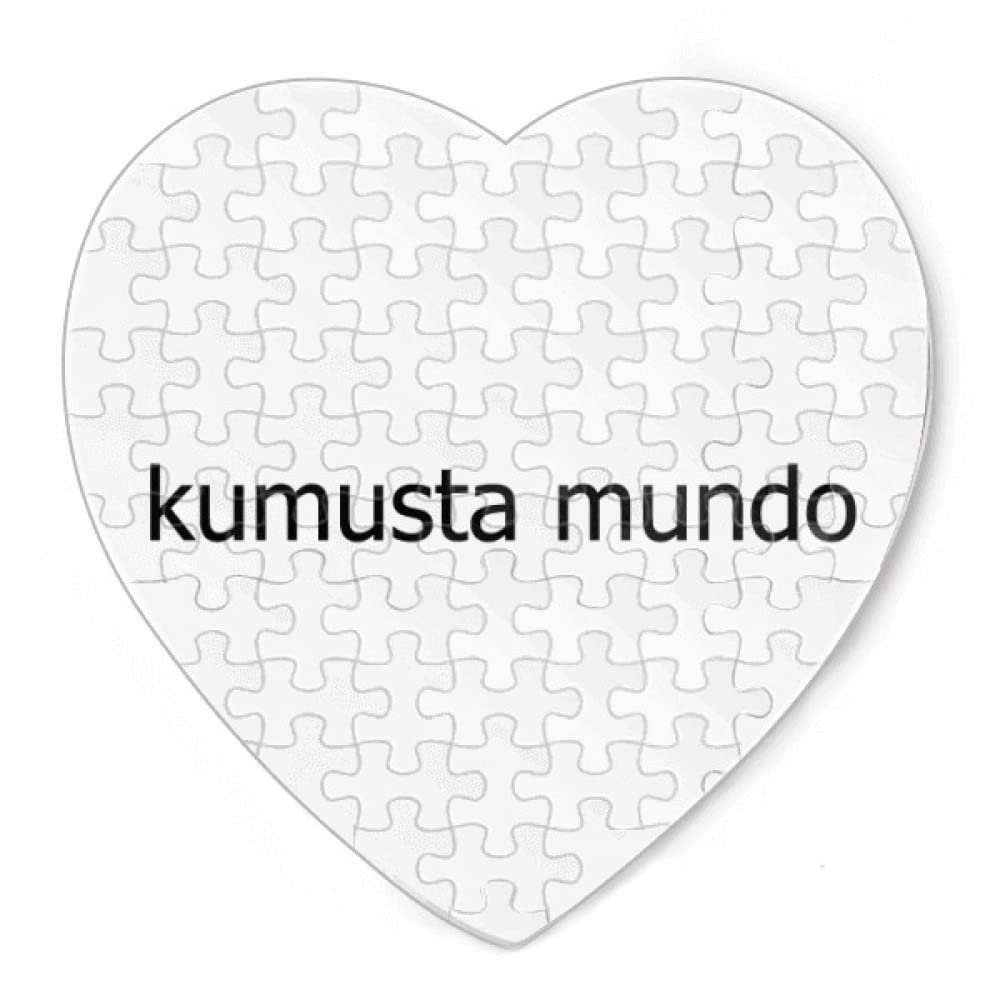 Hello World Filipino Art Deco Fashion Puzzle Decoration Jigsaw Game Heart Ornament