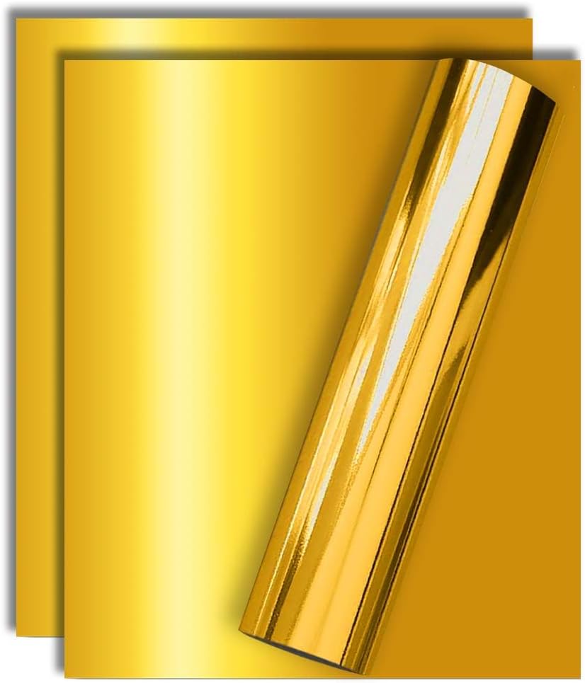 Gold Iron on Vinyl Foil HTV Heat Transfer Vinyl for T-Shirt 12" X 10"(Pack of 3)