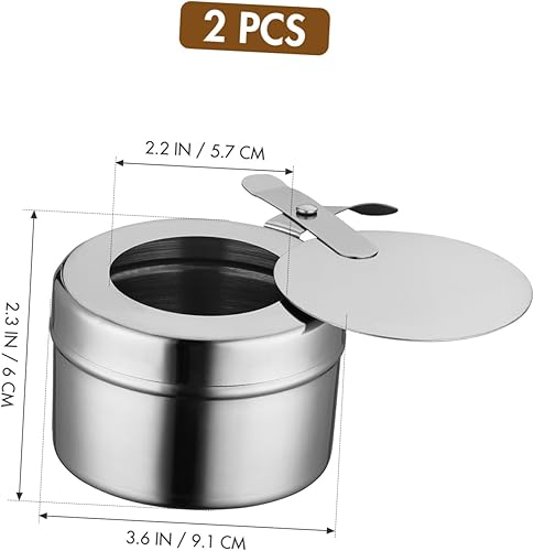 Miniatura 2 de Soporte de combustible para rozaduras de acero inoxidable con tapa, caja de combustible de calor enlatada, bandejas de calentamiento para bufés,