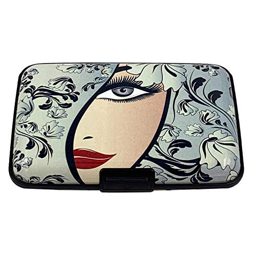 BFL RFID Credit Card Holder for Women or Men, Theft Proof Credit Card Holder, Slim Design Fits in Pocket (Girl on Floral)2