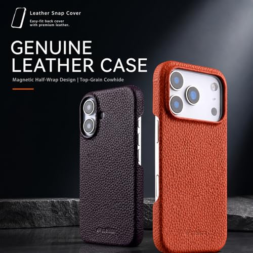 Housse cuir iPhone 17 Air fine rouge compatible MagSafe