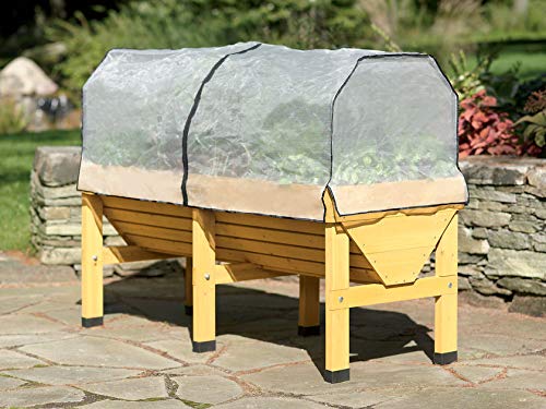 VegTrug Medium Green House Frame and PE Cover for Home Garden Planter - White Natural 1