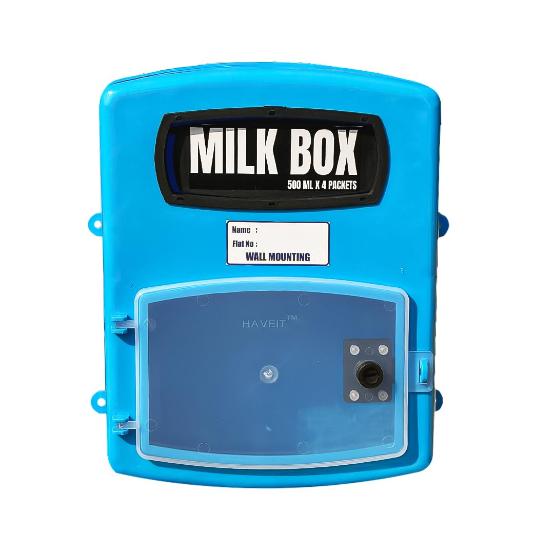 HaveIt® Heavyduty Milk Box (2025) 500ml x 4 with Door opening & key lock | random colour | Size: 28x25x10 (LXBXH in cm) (WALL MOUNT)-image-48