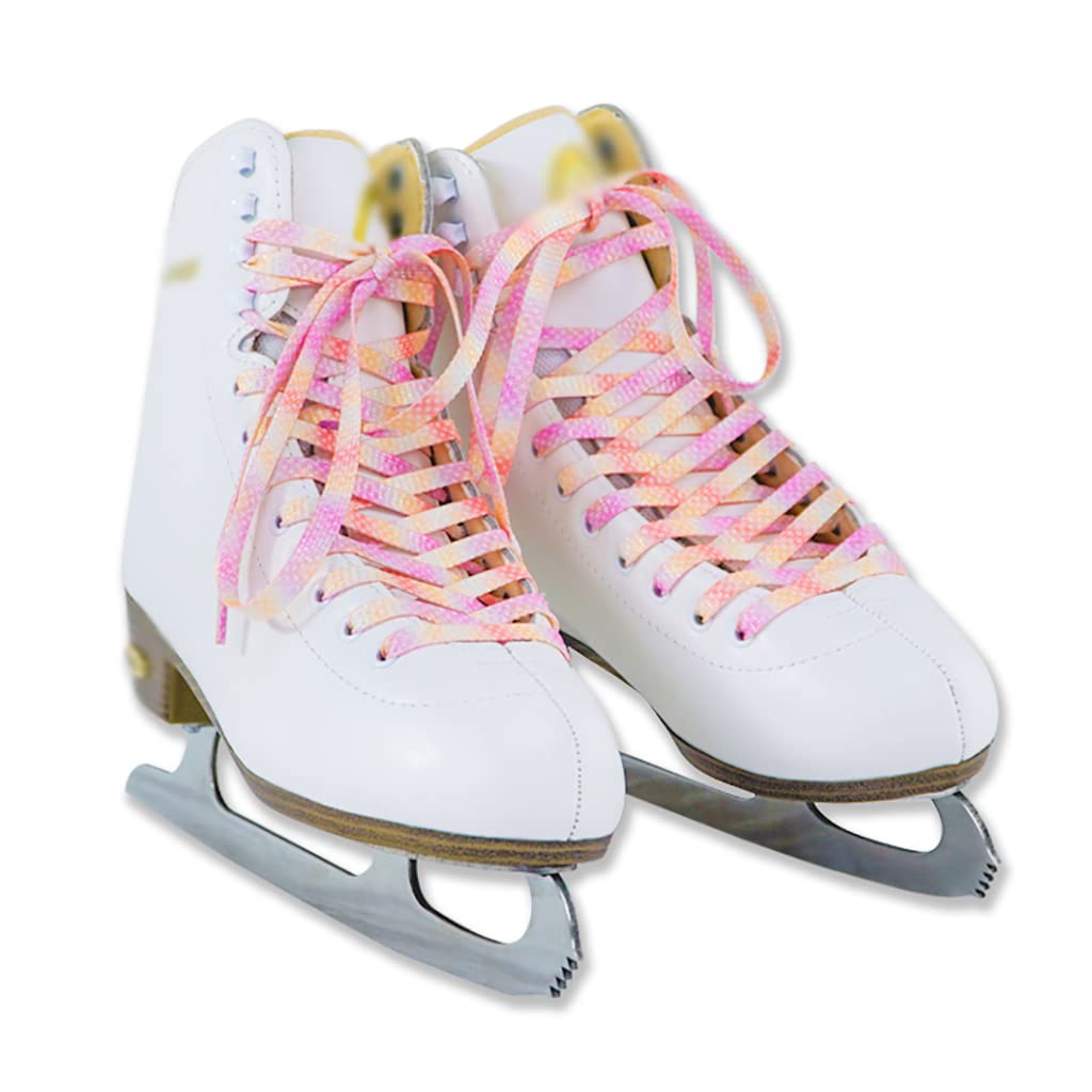 Cordones para Zapatillas Deportivas Cordones alargados de 260 cm for Patines de Hielo, con Efecto Tie-Dye Degradado, for Patinar sobre Hielo, 1 par.