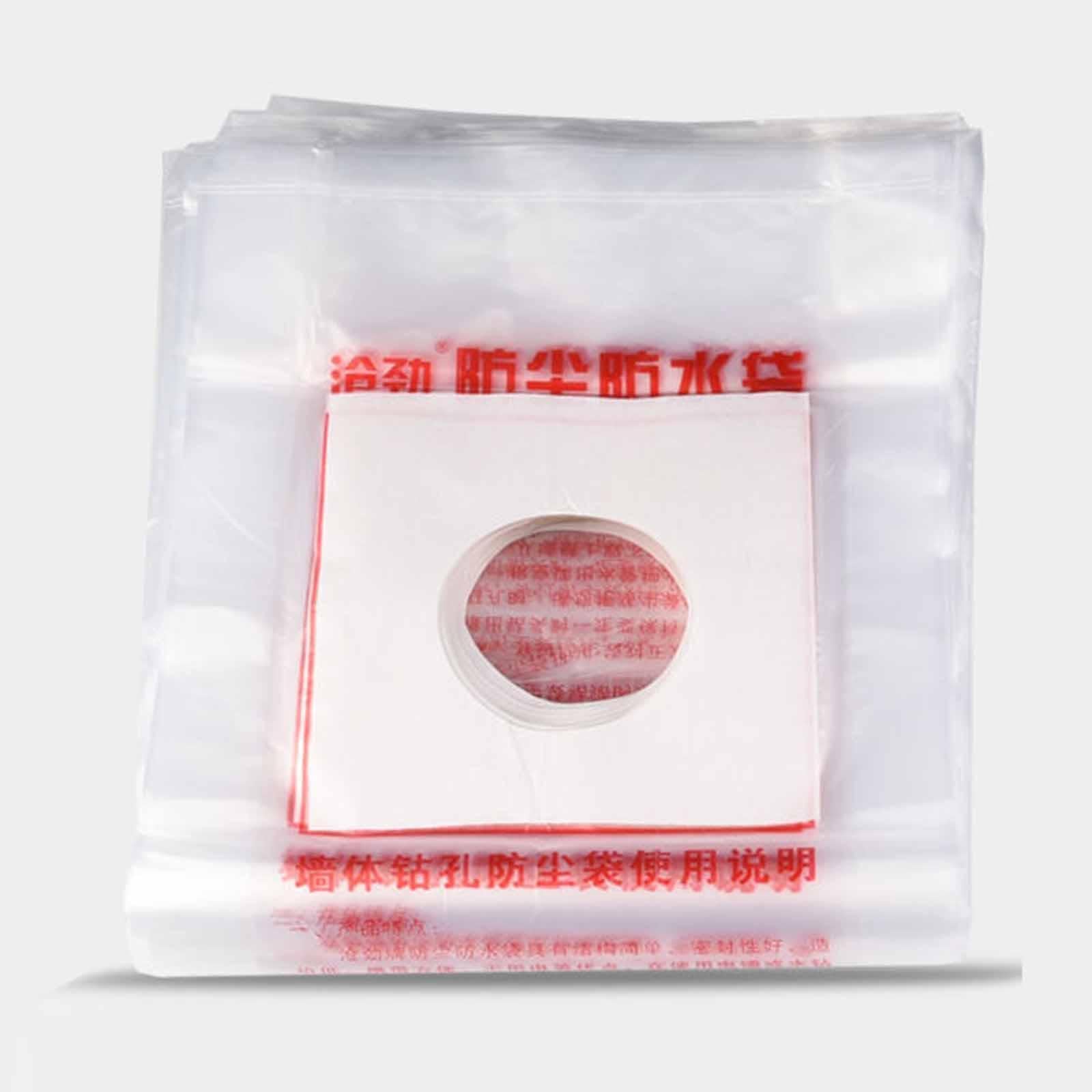 Homyl 50 Stück Bohrstaubschutz Staubauffangbeutel Staubkollektor Beutel Bohrstaubbeutel PP Material für Heimwerkerarbeiten Wanddurchbrüche, 120 Mm