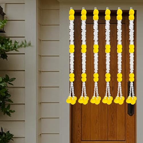 Image of Rajasthan Kraft Artificial Gajra & Marigold Garland with Tuberose Strings | Pack of 7 | 44 Inch Long | Traditional Festival & Wedding Home Dcor for Diwali, Makar Sankranti & Pooja(RK-GJ7-7)