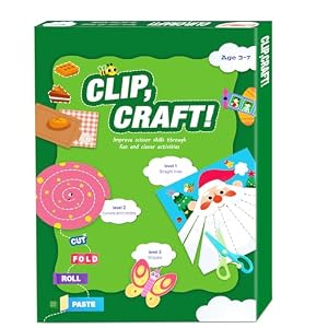 Toddler Scissor Skills Activity Book, Fun Arts and Crafts for Kids 4-6, Preschool Learning Toys Fine Motor Skill Cutting Art kit, 2 Safety Scissors, Birthday Gifts for Girls & Boys Ages 3, 4, 5, 6, 7