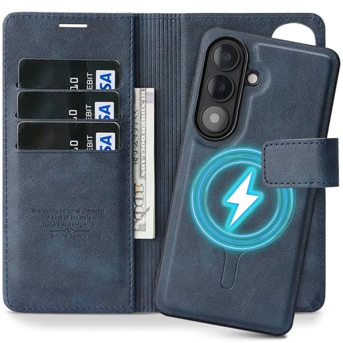���̓}�O�l�b�g 2in1 Galaxy S26 Plus �p �P�[�X �蒠�^ Magsafe�Ή� �J�[�h���[ 3�� �ϏՌ� ���^ �y�� �M�����N�V�[ S26+ �J�o�[ TPU �� (�l�C�r�[)