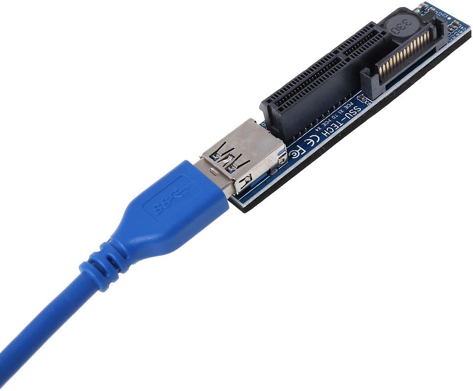 GMSP Add-on Card PCI Express USB 3.0 Adapter Raiser Extender,PCIE Riser Card USB 3.0,PCI-E SATA PCI E Riser PCI Express X1 to X4 Slot