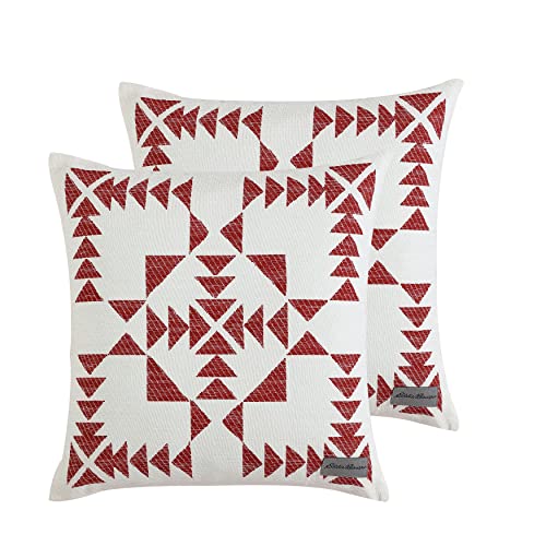 Image of Eddie Bauer - Throw Pillow Cover Set, Cotton Home Decor, All Season Bedding (Arrowhead Red, 2 Piece)