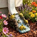 Turtle Statue Gutter Downspout Splash Block Outdoor Statues Garden Decoration, Tortoise Decorative of Gutter Downspout Extensions Pation Lawn Sculpture, Gutters Guard Guardian Diverter, Gift for Mom