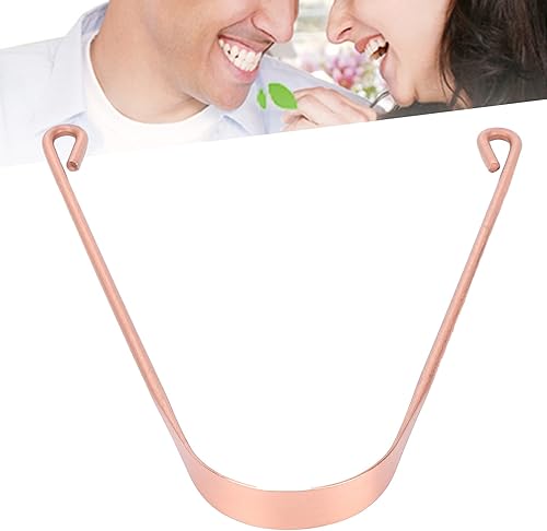 Miniatura 8 de Raspador de lengua de cobre puro, limpiador profesional de lengua para eliminación de mal aliento, herramienta esencial de mantenimiento de higiene