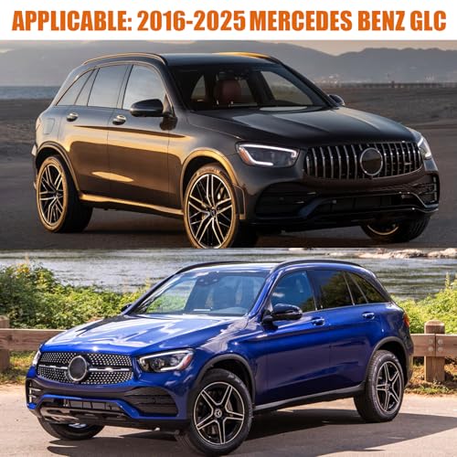 Image of Waterproof Car Covers Replace for 2016-2025 Mercedes Benz GLC 300 350e, 6 Layers Silver All Weather Car Cover with Zipper Door & Windproof Bands for Snow Rain Dust Hail Protection