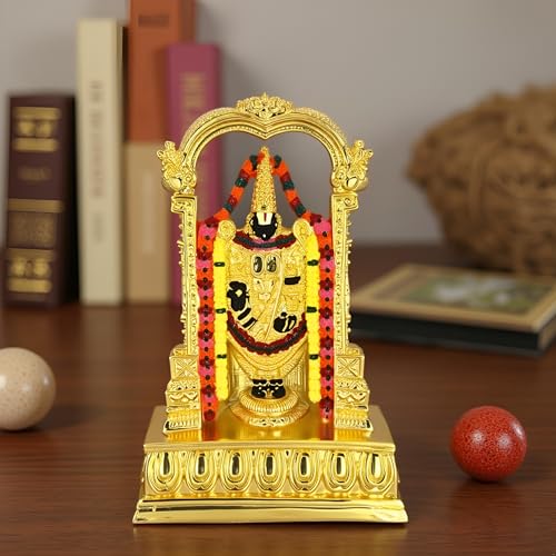 Image of Gold Plated Tirupati Balaji Idol | Vastu-Approved Lord Venkateshwara Murti for Home, Office, Pooja & Gifting | Symbol of Prosperity, Wealth, Peace & Success | Size: 13 x 6 x 20 cm