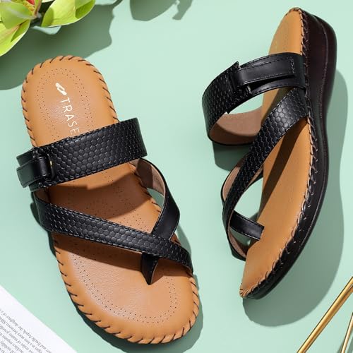 Image of TRASE Sleek Women's Casual Ortho Slippers - Stylish Toe Ring Slippers - Ortho Soft Slippers For Women