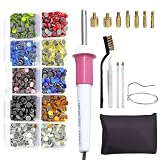 Blinginbox Lot de 2 000 strass Hotfix colorés avec applicateur Hotfix pour robe de mariée, vêtements, chaussures, étui de téléphone
