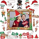 39 Stück Fotobox Accessoires Weihnachten, Weihnachts Accessoires, Weihnachtsfeier, Foto Requisiten Weihnachten, Weihnachtsaccessoires, Weihnachtsparty Deko, Fotobox Weihnachten
