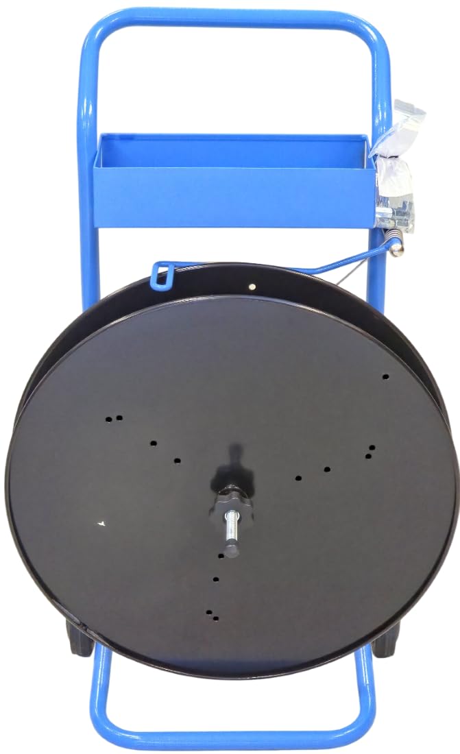 SET PER SPEDIZIONIERI COMPLETO DI CARRELLO PORTAROTOLO, REGGIATRICE MANUALE, 200 SIGILLI IN METALLO E REGGIA IN PLASTICA 1500 METRI CATOCCIMACCHINE