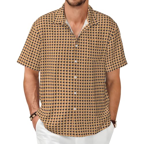 Chemise manches courtes homme motif raisin et style tropical décontracté