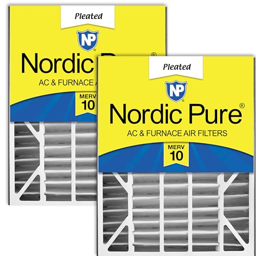 Image of Nordic Pure 20x25x5 Pleated MERV 10 Plus Carbon Air Filters 2 Pack | Actual Size: 19 7 /8 x 24 7 /8 x 4 3 /8 Honeywell Replacement Made in USA, Advanced HVAC Furnace Filtration, Odor Control