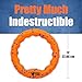 Iron Paws Indestructible Dog Ring Toy - Orange, Tough Dog Pull Toys for Aggressive Chewers, Fetch and Tug of War