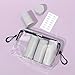 FANPOI 5pcs Travel Bottles Set TSA Approved Leak Proof Toiletry Containers with Labels, Refillable Travel Essentials Kit for Shampoo, Lotion & Creams