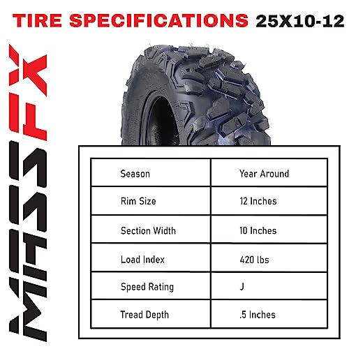 Massfx Sl25812(X2) Sl251012(X2) Big Horn 25X8-12 Front 25X10-12 Rear Atv All-Terrain Tires Set Of 4 #TOP6