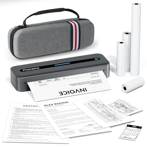 Phomemo Portable Thermal Printer, M832 Inkless Portable Printers Wireless for Travel, Bluetooth Mobile Printer Support 8.5'' x 11'' Letter & A4 Size, with Carry Case and 4 Rolls of Thermal Paper Kit