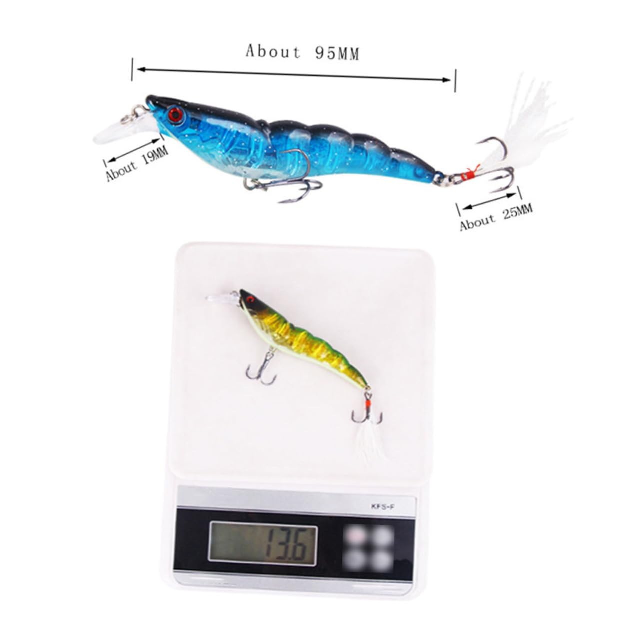 BESPORTBLE 18pezzi Esca Di Pesca Simulata Accessori Per Pesca Realistici Lure Resistenti Rosso Giallo Verde Blu