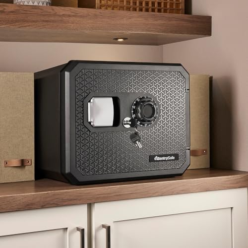 SentrySafe Fireproof and Waterproof Shelf Safe, Large Home or Office Safe with Dial Combination Lock and Override Key, 0.81 Cubic Feet, FPW082KSB
