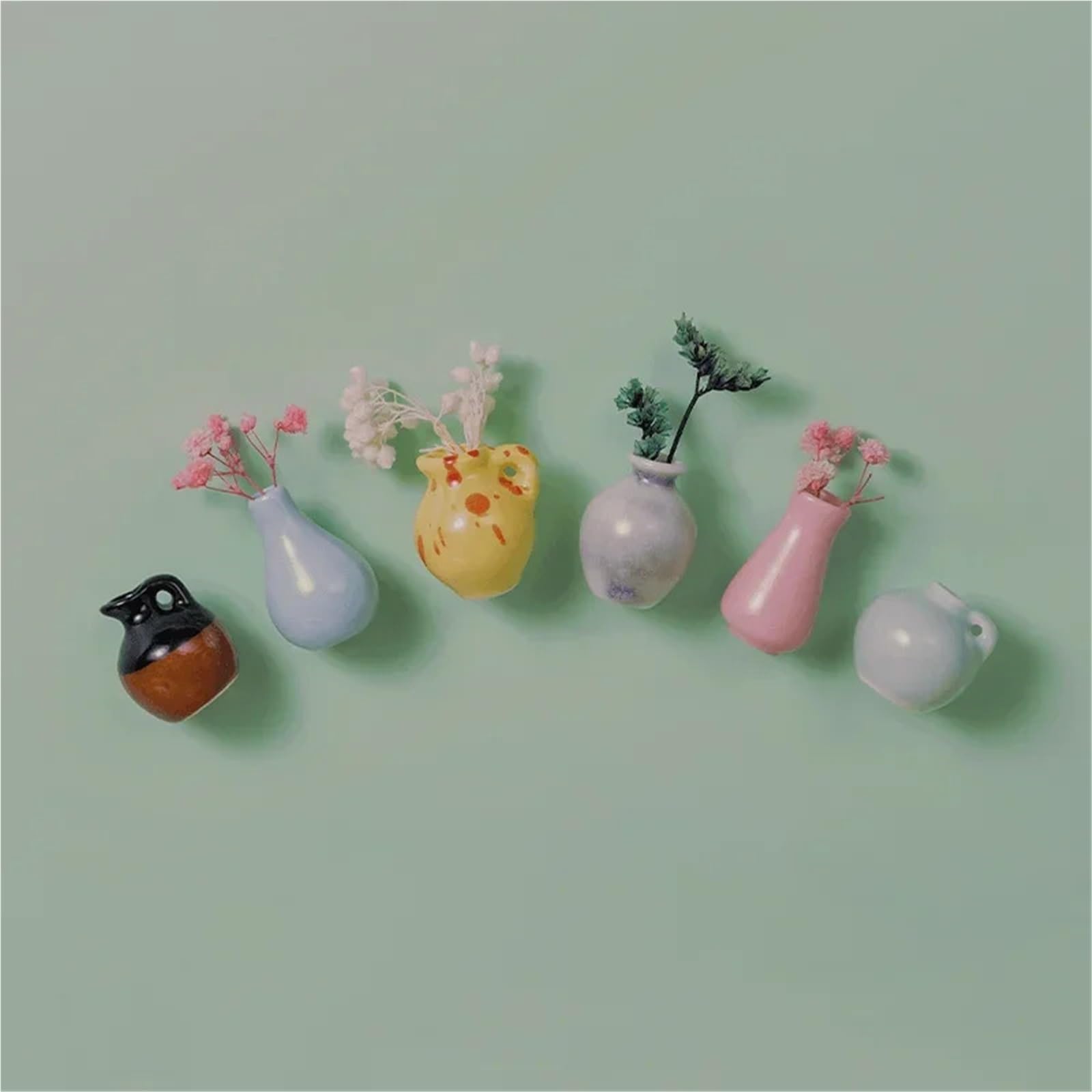 3-8 szt. mini wazonów ceramicznych - DIY porcelanowe magnesy na lodówkę na kwiaty i wiadomości - idealny zestaw upominkowy do kuchni (9)