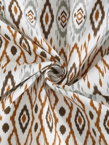 Image of Cortina 100% Cotton, Bohemian Tasseled Boho Print, Room Darkening Curtains for Window (with Back Tabs) - 9 Feet, Brown, 2 Piece (Length 270 cm)