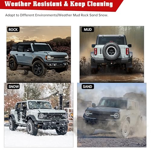 Image of Mud Flaps Splash Guards for Ford Bronco Badlands 2021 2022 2023 External Accessories, Front and Rear Plastic Mudguards Mudflaps, 4pcs