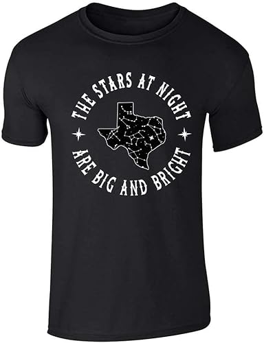 Texas Stars at Night are Big and Bright Song Design Novelty Graphic Tee T-Shirt