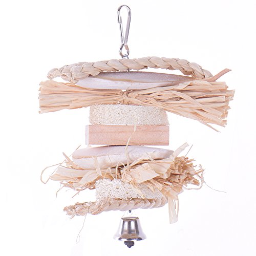 Pet Bird Chew Toys Parrot Natural Cuttlefish Bone Luffa Twisted String #TOP4