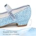 Stelle Girls Dress Shoes Glitter Princess Shoe Flower Mary Jane Low Heels Party Wedding Prom Footwear for Toddler Kids(IB,9MT)